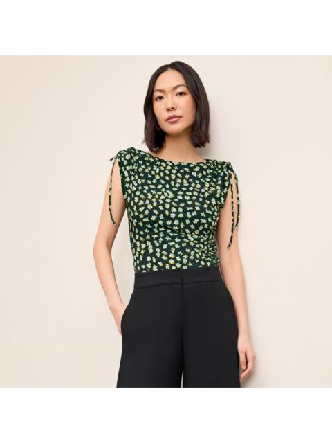 M.M.LaFleur Dotty Cinch-Sleeve Top - Light Printed Jersey