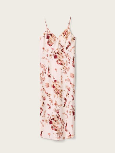ALLSAINTS MELODY FLORAL SILK BLEND MIDI SLIP DRESS.