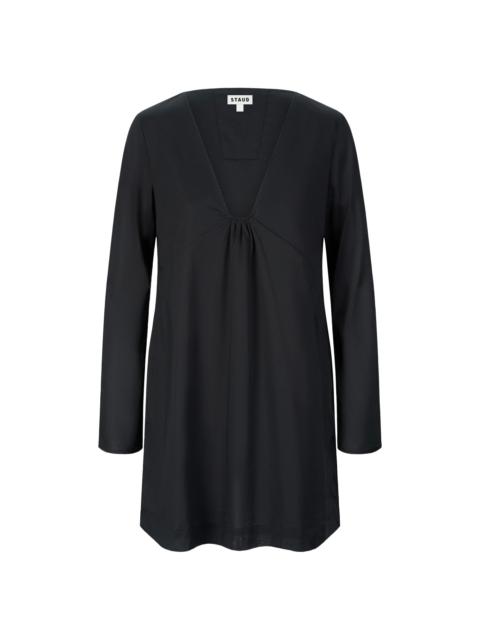 STAUD Women's Vivi Gathered Cotton Minidress - Black