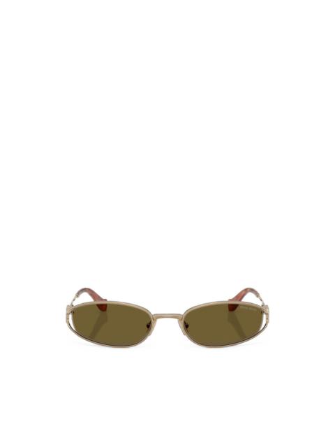 Miu Miu logo-plaque oval-frame sunglasses