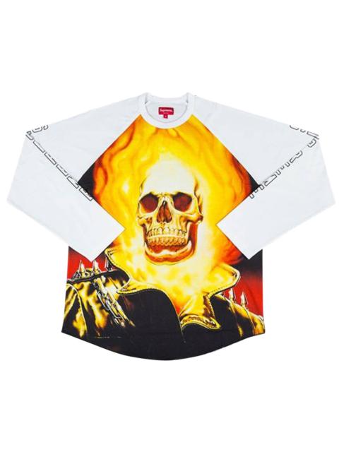 Supreme Ghost Rider Raglan Long-Sleeve Top 'White'