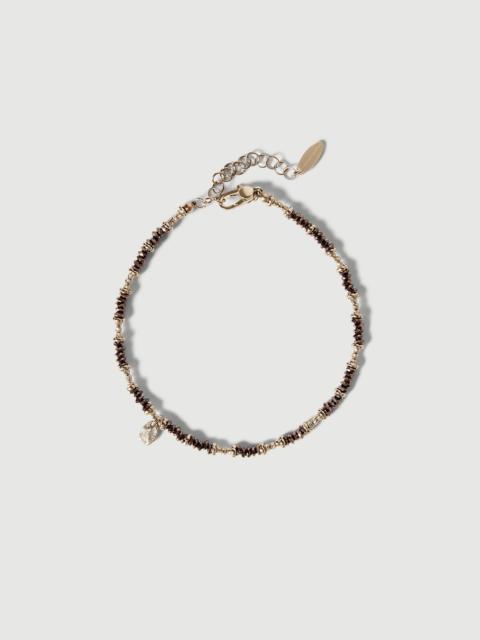 Brunello Cucinelli Brown Hematite and Sterling silver anklet