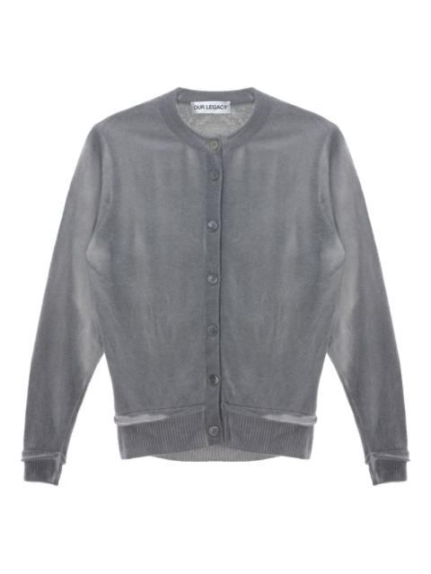 Dual button-fastening cardigan