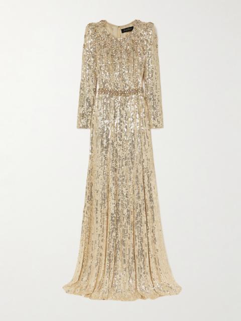 JENNY PACKHAM Georgia Embellished Sequined Tulle Gown