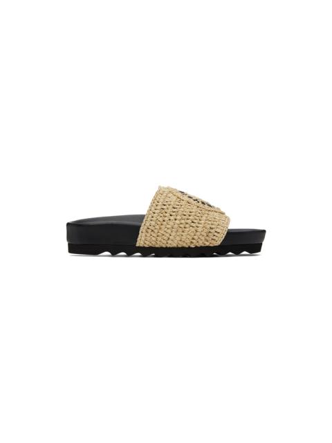 Beige & Black Elyse Raffia Logo Slides