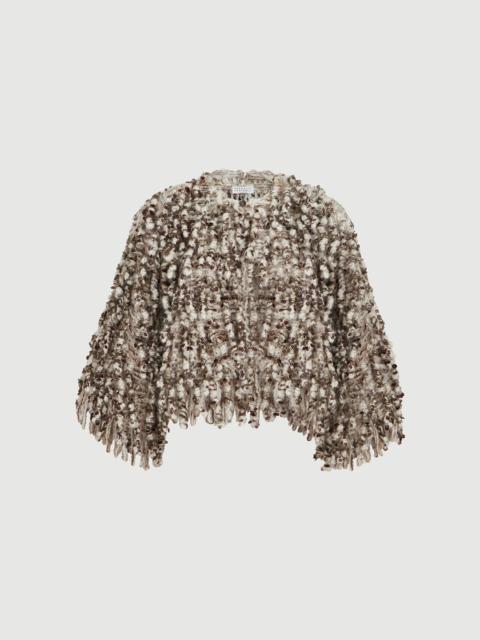 Brunello Cucinelli Dazzling twist embroidery cardigan in mohair and wool