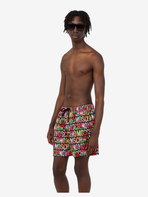 Moschino PRINTED NYLON SWIM TRUNKS