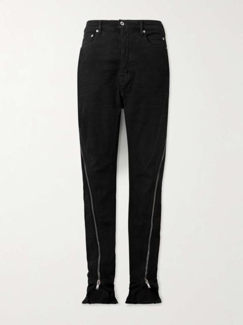 Bolan Banana Slim-Fit Straight-Leg Zip-Detailed Waxed Jeans