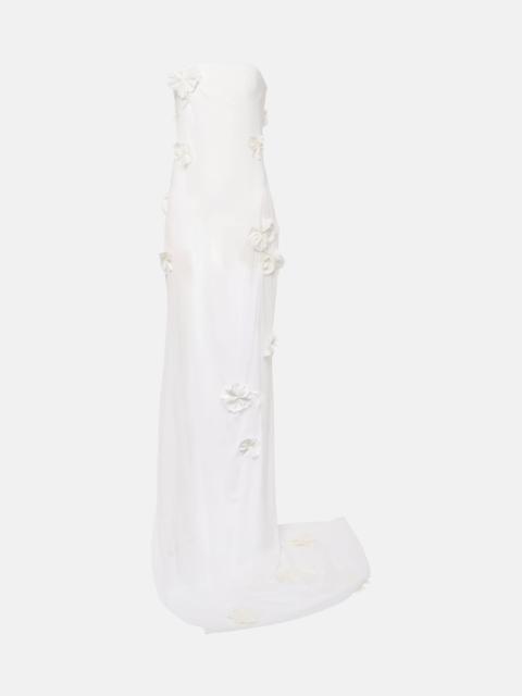 Embroidered silk-blend mousseline maxi dress