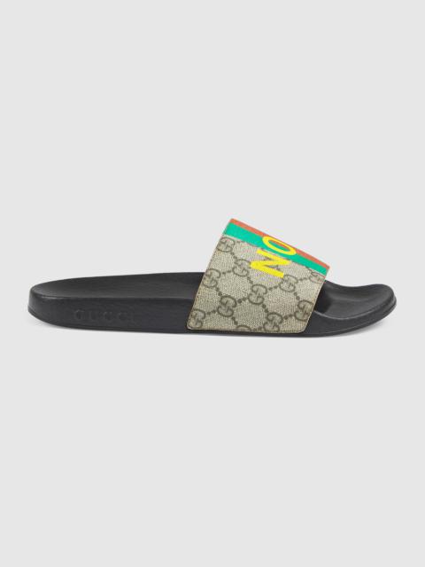 GUCCI Women's 'Fake/Not' print slide sandal