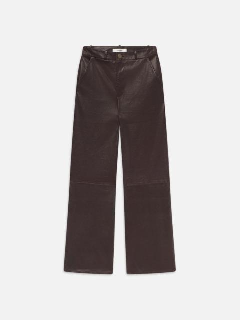 Relaxed Leather Trouser in Chocolate Brown