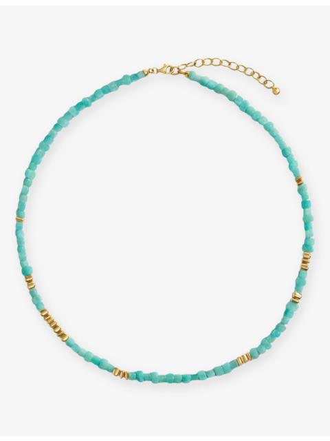 MONICA VINADER Amaia Gemstone 18ct Yellow-Gold Vermeil And Amazonite Beaded Necklace