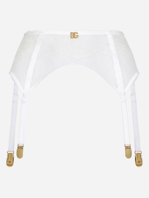 Lace suspender belt with DG logo