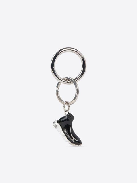 BALENCIAGA Mini Speed Keychain in Black/silver