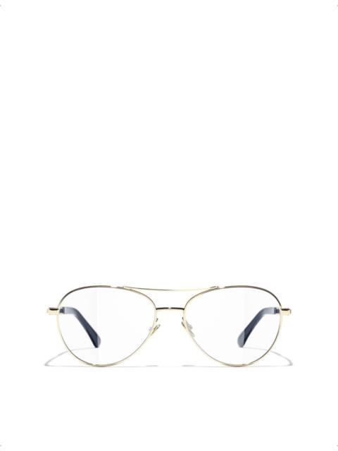 CHANEL CH2224Q Aviator-Frame Metal Optical Glasses