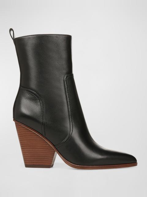 VERONICA BEARD Logan Leather Ankle Boots
