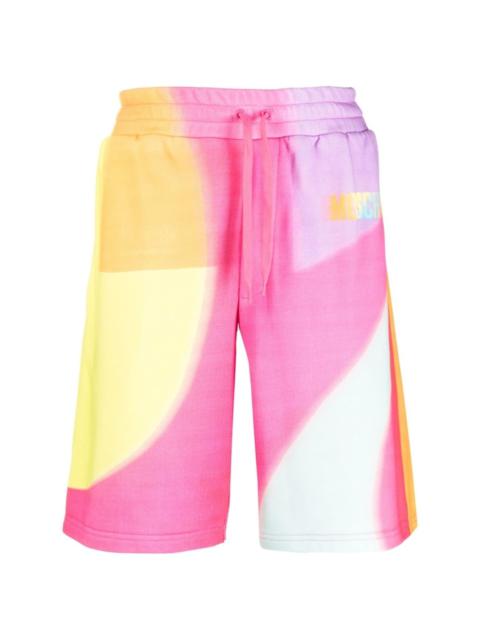 rainbow-print track shorts