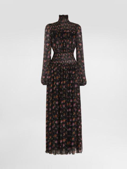 Dolce & Gabbana Floral-print long chiffon dress