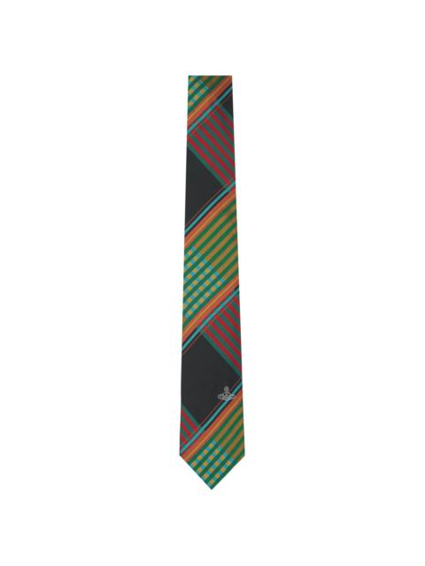 Black & Multicolor Combat Tartan Tie