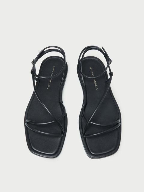 LOEFFLER RANDALL Noor Black Leather Flat Sandal
