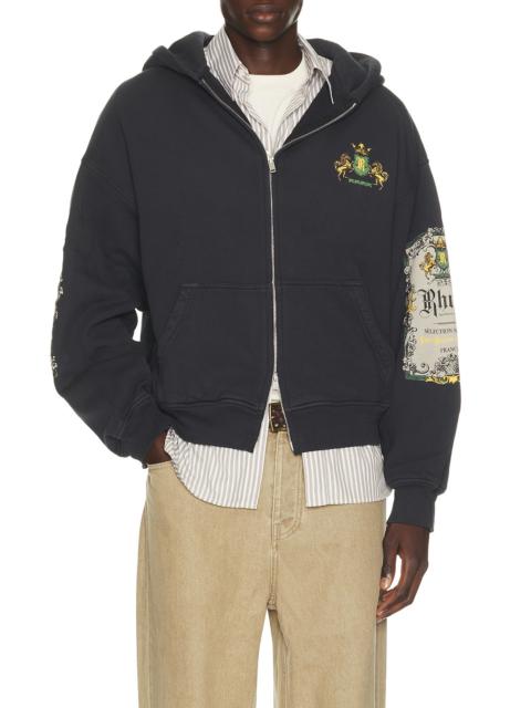 Rhude Bordeaux Reserve Zip-Up Hoodie