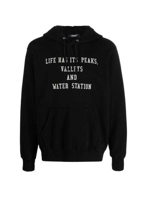 slogan-embroidered hoodie