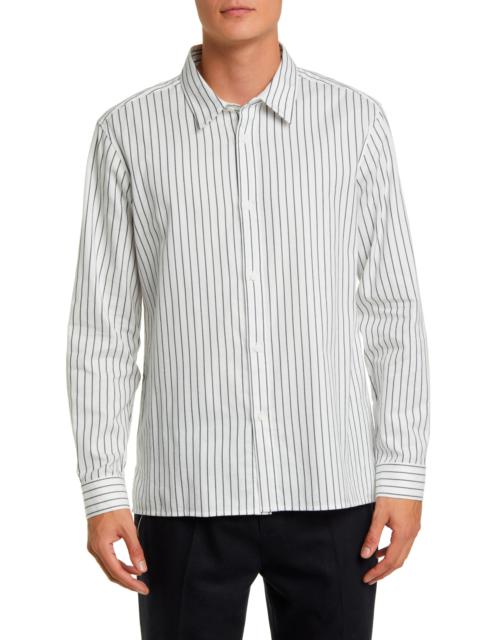 Classic Fit Stripe Cotton Button-Up Shirt