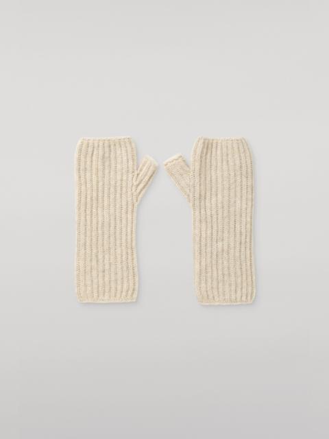 Johnstons of Elgin Della Ribbed Natural Cashmere Wristwarmers