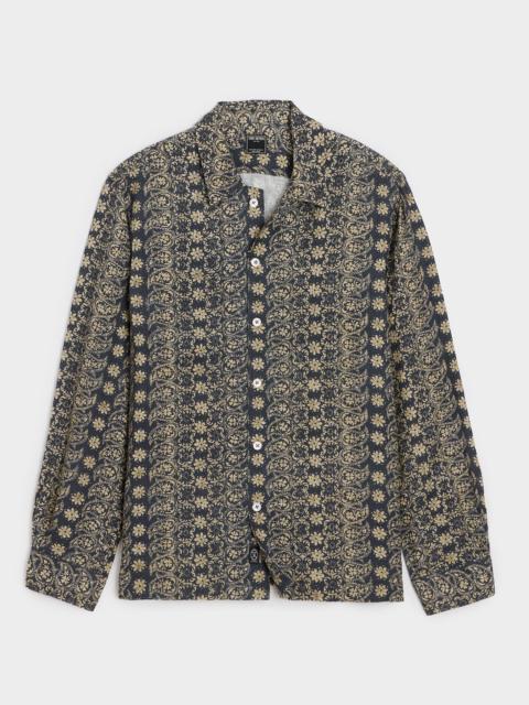 TODD SNYDER Linen Batik Camp Collar Shirt