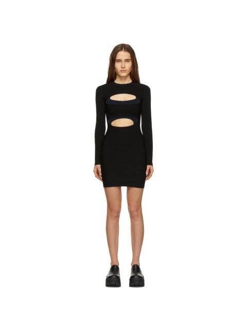 Dion Lee 블랙 & 네이비 더블 호시리 미니 드레스