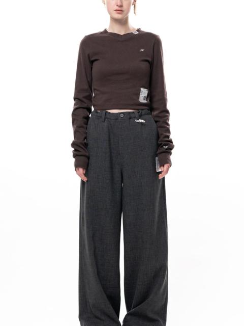 Maison MIHARAYASUHIRO V-Neck Cropped Long Sleeve T-Shirt