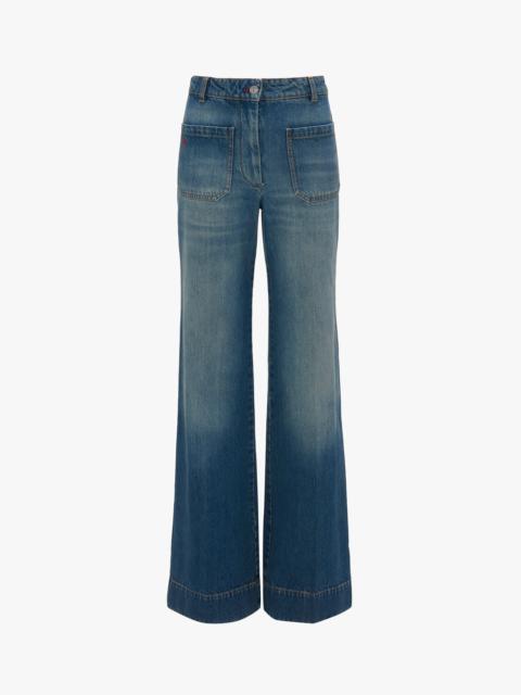 Victoria Beckham Exclusive Alina High Waisted Jean In Mid Blue