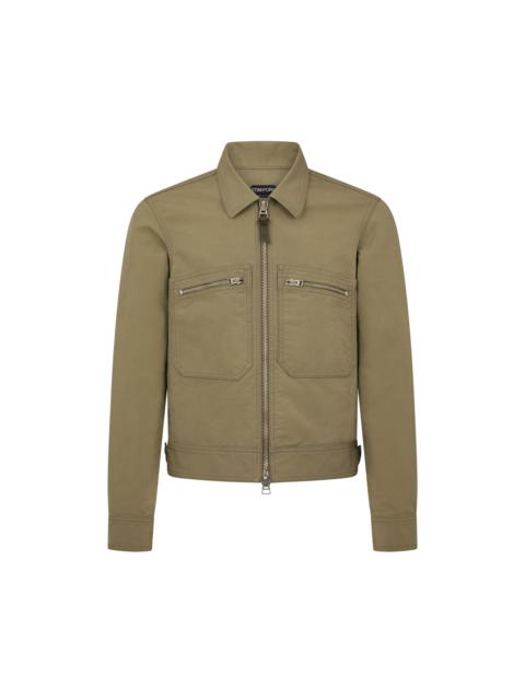 TOM FORD COTTON SATIN ZIP BLOUSON