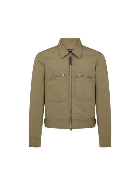 COTTON SATIN ZIP BLOUSON