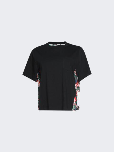 sacai Floral Tee Black