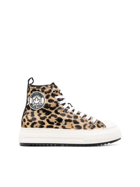leopard-print high-top sneakers