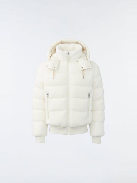 MACKAGE ADRIAN teddy down bomber jacket with removable hood
