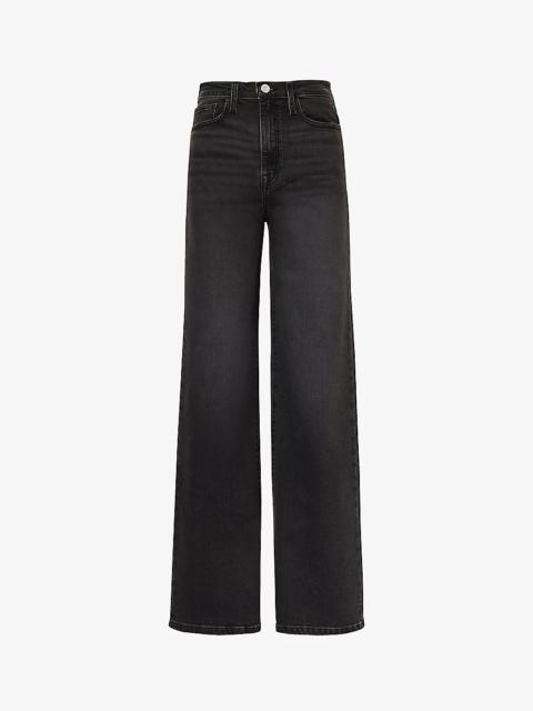 Le Jane wide-leg high-rise stretch-denim jeans