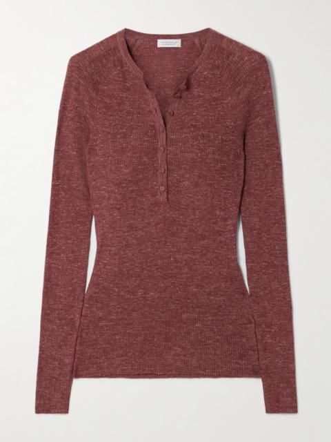 GABRIELA HEARST Anges Ribbed Cashmere, Silk And Hemp-blend Henley Top