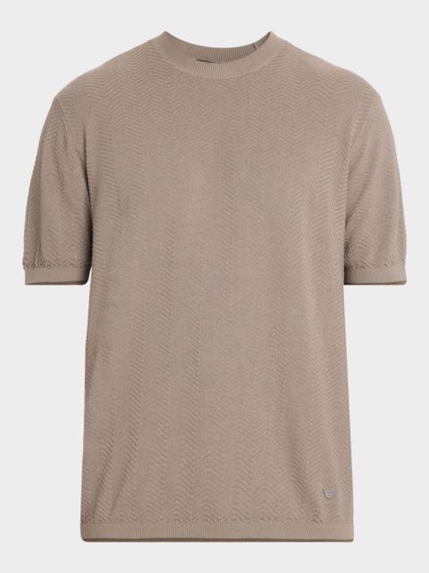 EMPORIO ARMANI Men's Tonal Textured Cotton T-Shirt