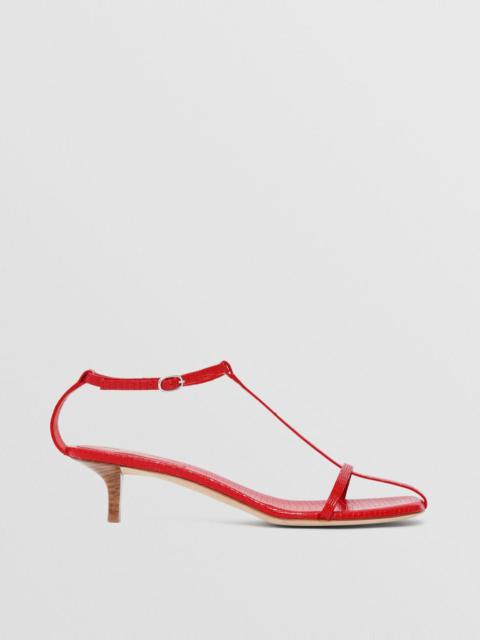 Burberry Embossed Leather Kitten-heel Sandals