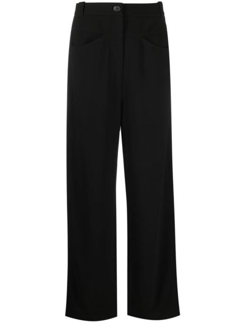 high-waisted straight leg trousers