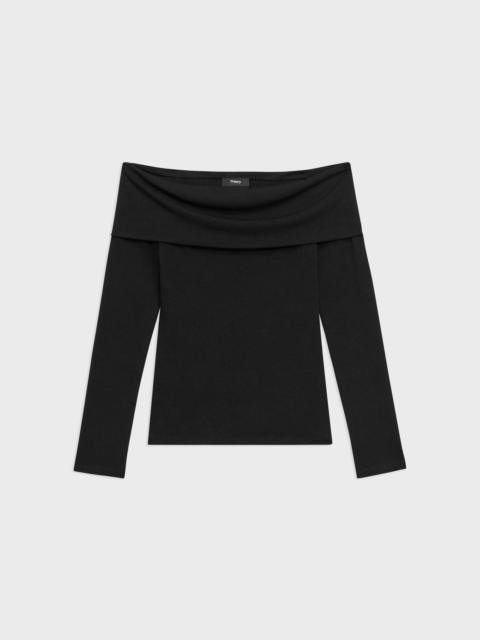 Theory Off-the-Shoulder Top in Ribbed Viscose