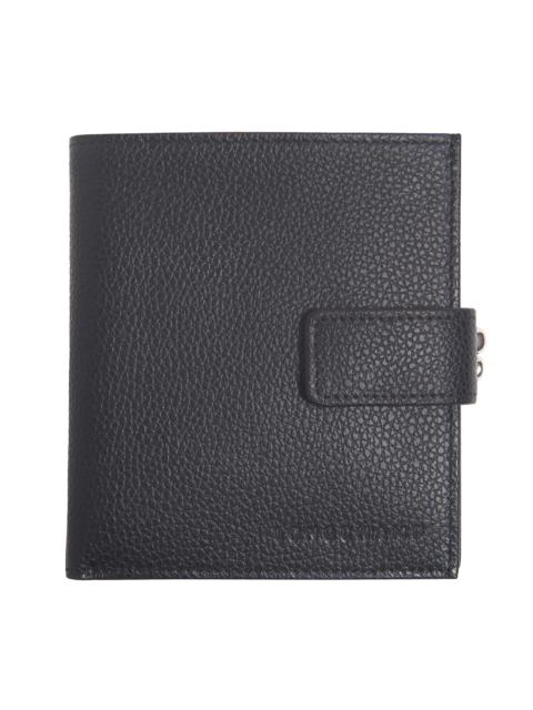 Le Foulonné Compact wallet Black - Leather