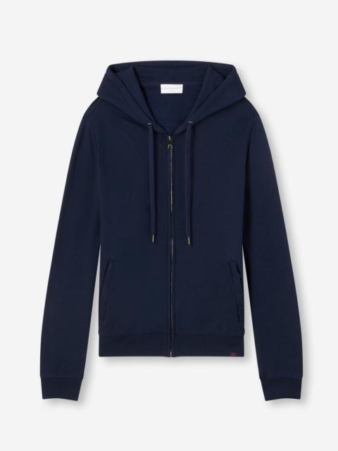 Derek Rose Men's Hoodie Quinn Cotton Modal Navy