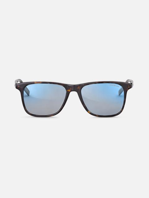 Montblanc Blue Light Protection Squared Sunglasses with Havana-Colored Acetate Frame