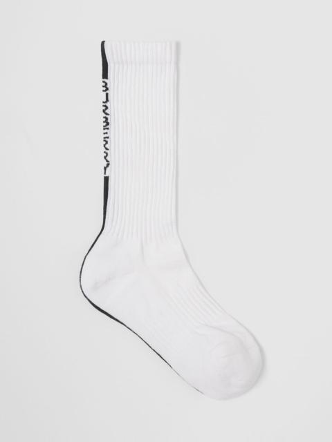 Burberry Logo Stripe Intarsia Stretch Cotton Socks