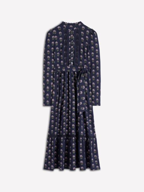 BODEN Edwina Jersey Shirt Dress-French Navy, Woodblock Flower