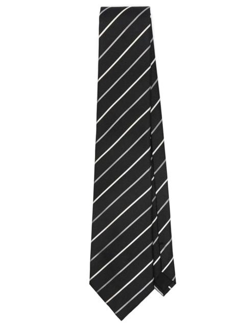 SAINT LAURENT WIDE SILK JACQUARD STRIPED TIE