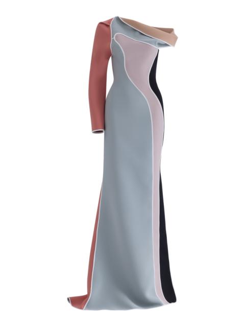 MATICEVSKI Claudine One-Shoulder Gown multi